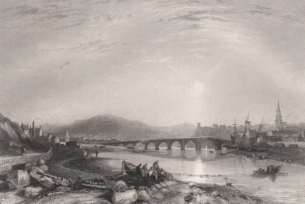 Berwick from the south-east. Scotland. BALINER c1840 old antique print picture